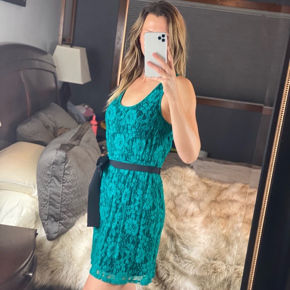 Express Sleevless Lace Mini Dress with Empire Waist, Small - Picture 2 of 12